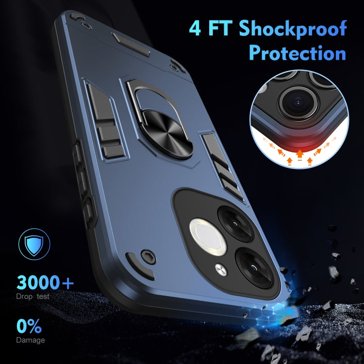 For itel A80 Shockproof Metal Ring Holder Phone Case