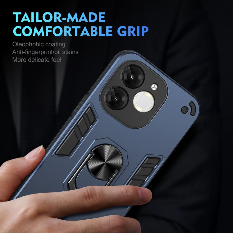 For itel A80 Shockproof Metal Ring Holder Phone Case