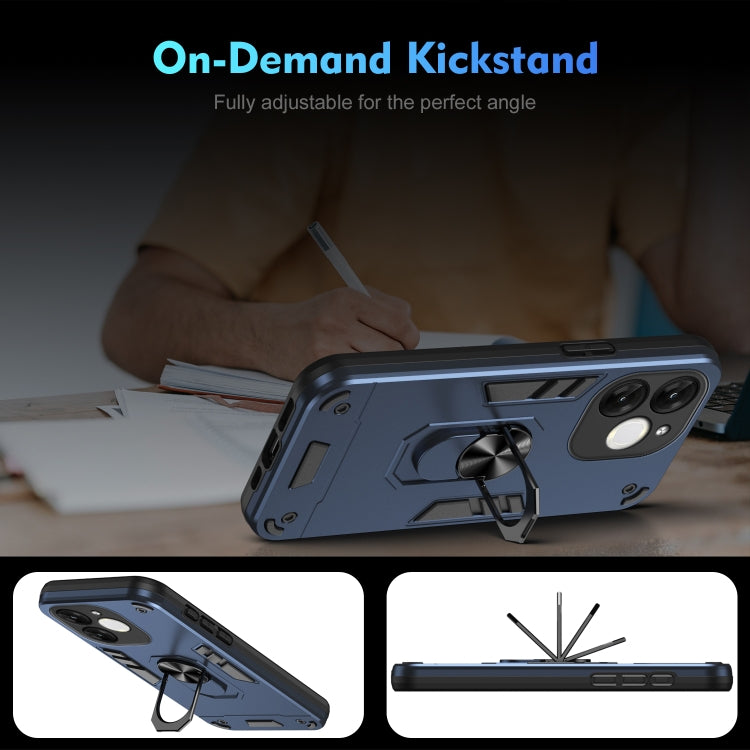 For itel A80 Shockproof Metal Ring Holder Phone Case