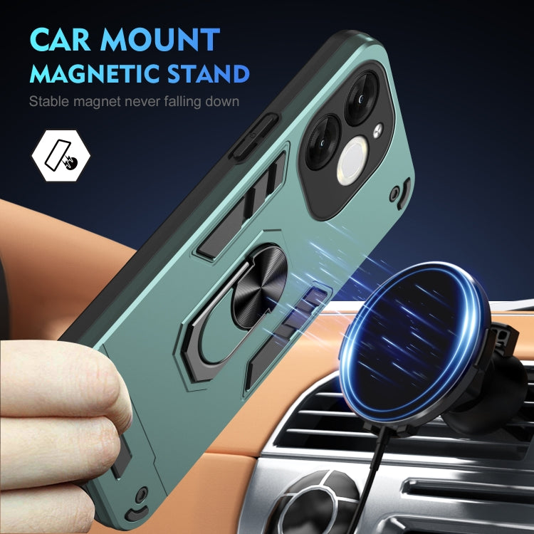 For itel A80 Shockproof Metal Ring Holder Phone Case
