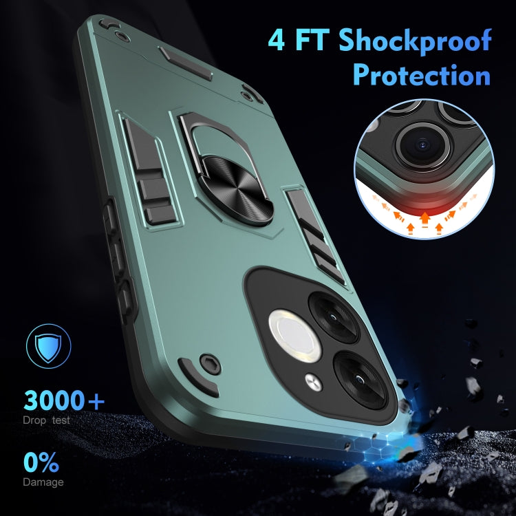 For itel A80 Shockproof Metal Ring Holder Phone Case