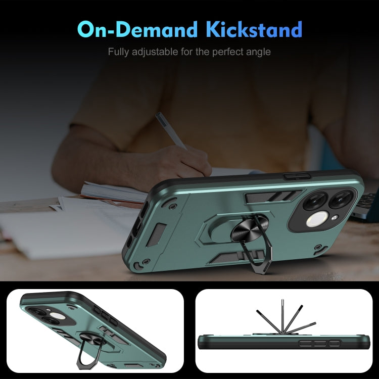 For itel A80 Shockproof Metal Ring Holder Phone Case