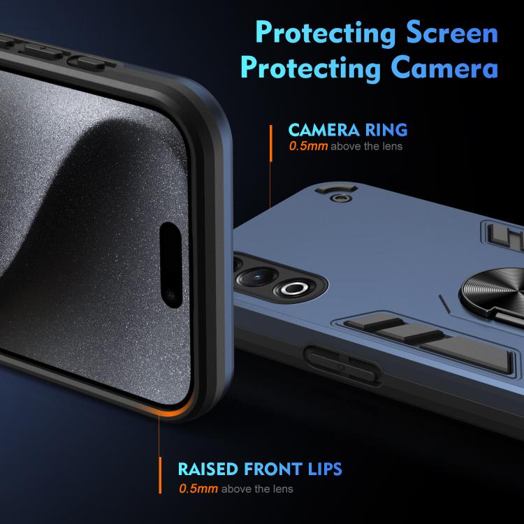 For itel S25 Shockproof Metal Ring Holder Phone Case