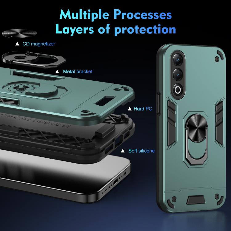 For itel S25 Shockproof Metal Ring Holder Phone Case