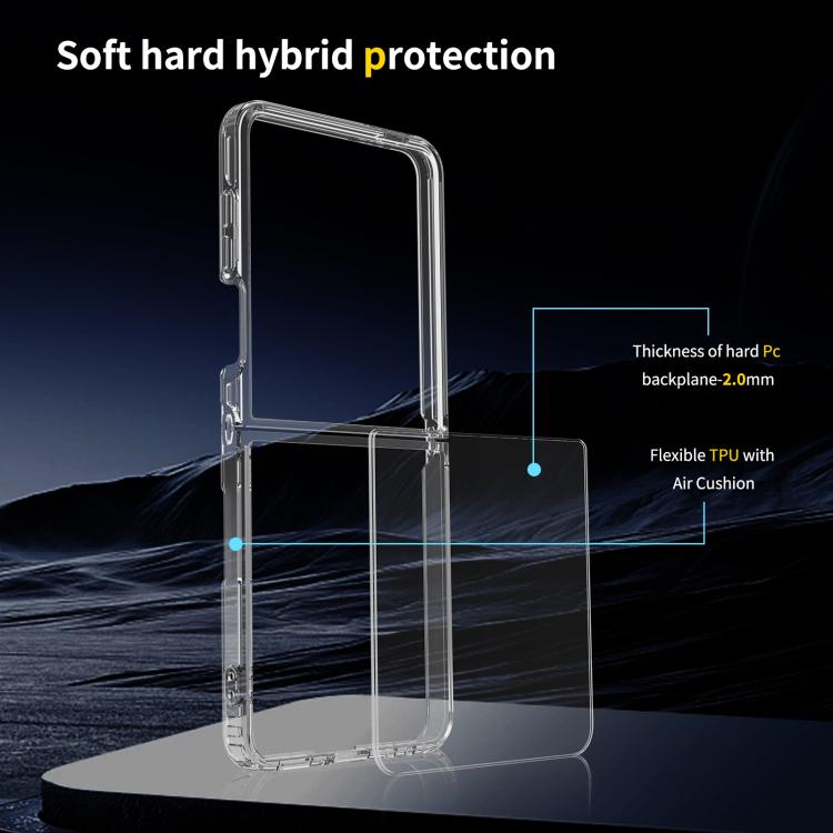 For Samsung Galaxy Z Flip7 5G Scratchproof Acrylic TPU Phone Case - Transparent