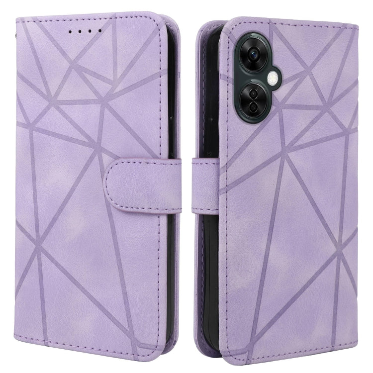 For OnePlus Nord CE 3 Lite Skin Feel Geometric Lines Leather Phone Case