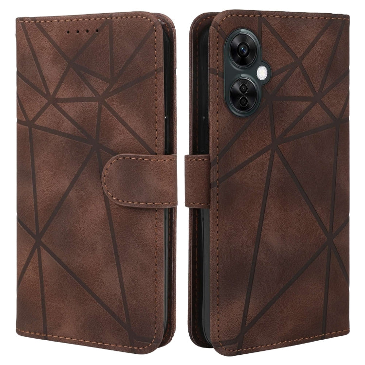 For OnePlus Nord CE 3 Lite Skin Feel Geometric Lines Leather Phone Case