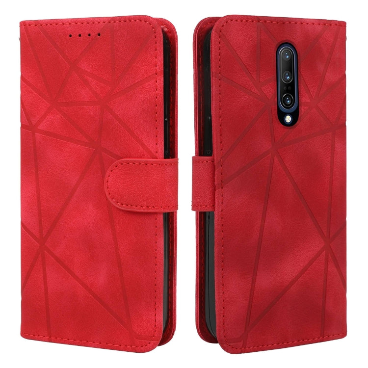 For OnePlus 7 Pro Skin Feel Geometric Lines Leather Phone Case