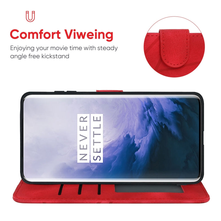 For OnePlus 7 Pro Skin Feel Geometric Lines Leather Phone Case