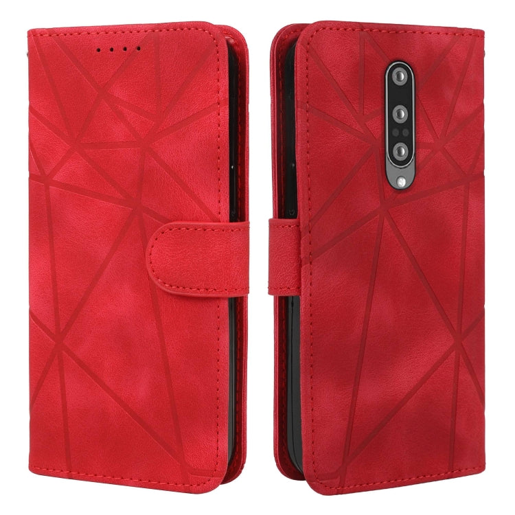For OnePlus 8 Skin Feel Geometric Lines Leather Phone Case