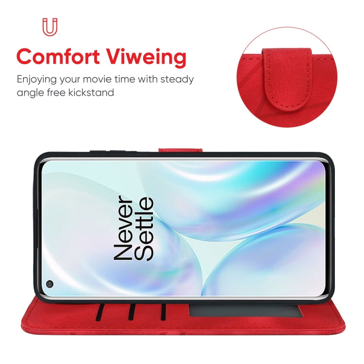 For OnePlus 8 Skin Feel Geometric Lines Leather Phone Case