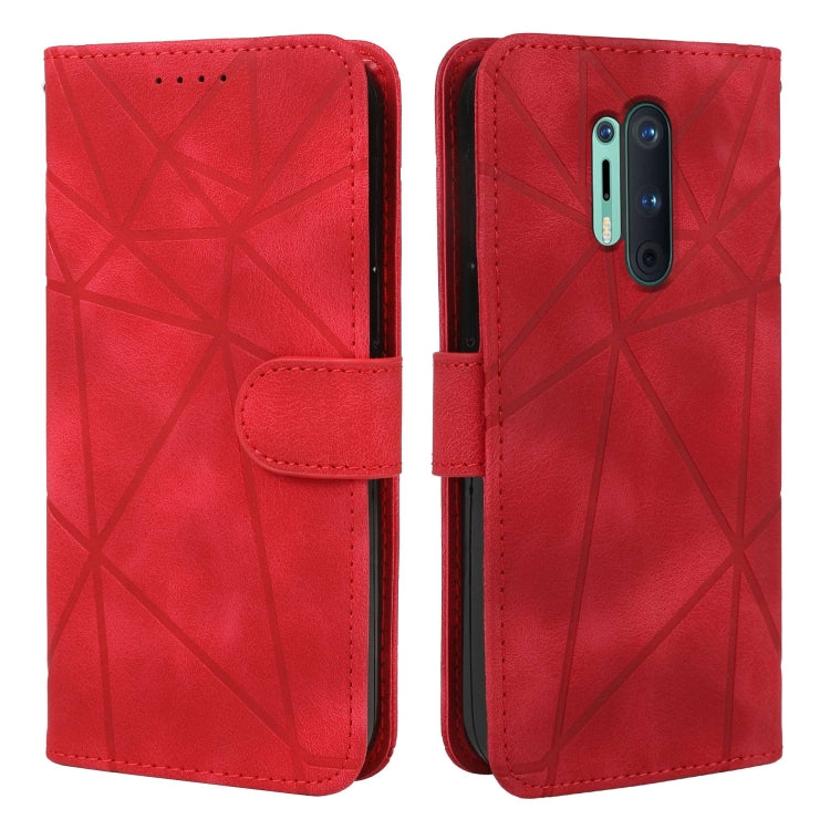 For OnePlus 8 Pro Skin Feel Geometric Lines Leather Phone Case