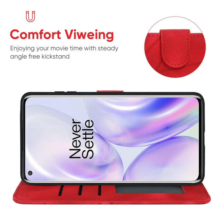 For OnePlus 8 Pro Skin Feel Geometric Lines Leather Phone Case