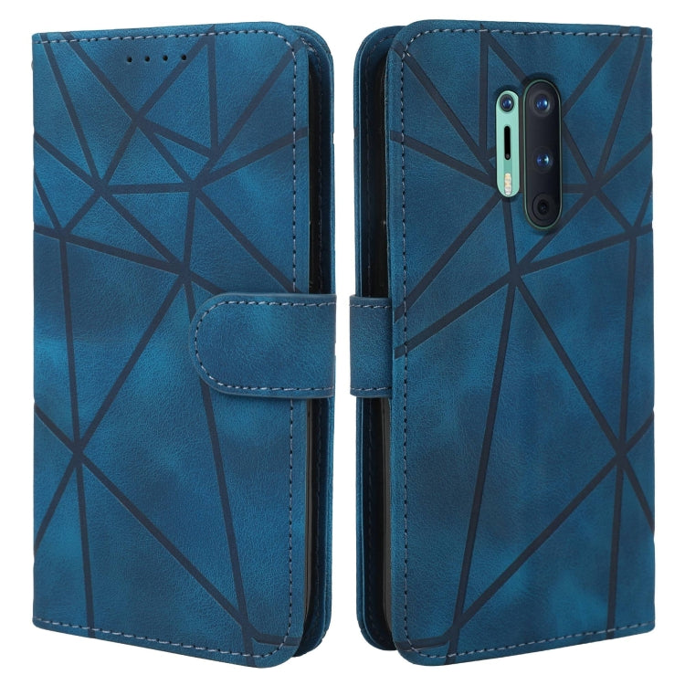 For OnePlus 8 Pro Skin Feel Geometric Lines Leather Phone Case