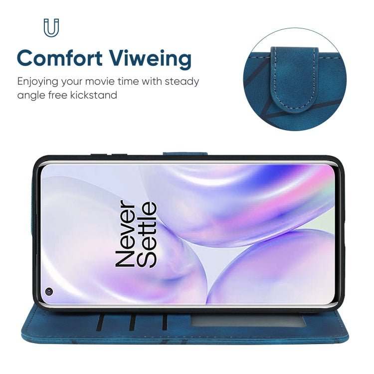 For OnePlus 8 Pro Skin Feel Geometric Lines Leather Phone Case