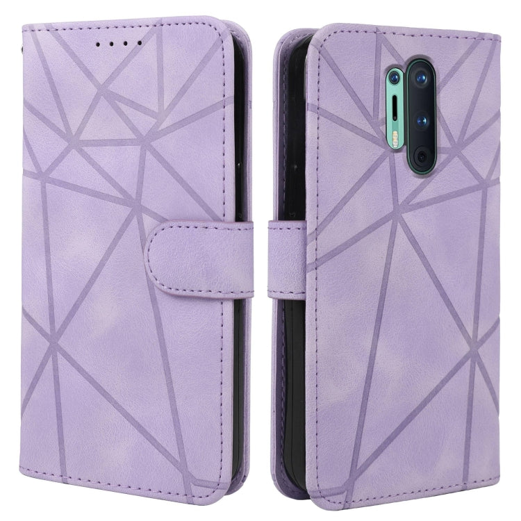 For OnePlus 8 Pro Skin Feel Geometric Lines Leather Phone Case