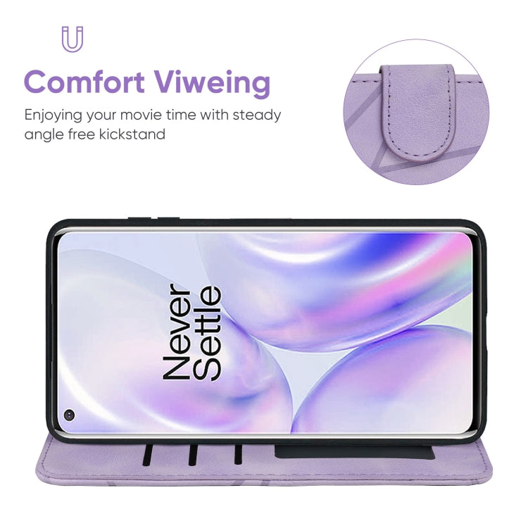 For OnePlus 8 Pro Skin Feel Geometric Lines Leather Phone Case