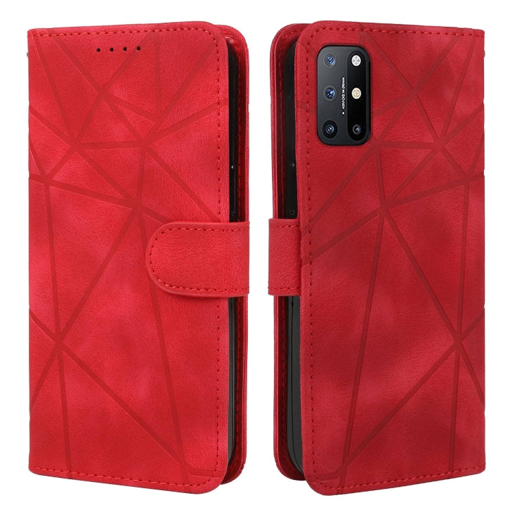 For OnePlus 8T Skin Feel Geometric Lines Leather Phone Case
