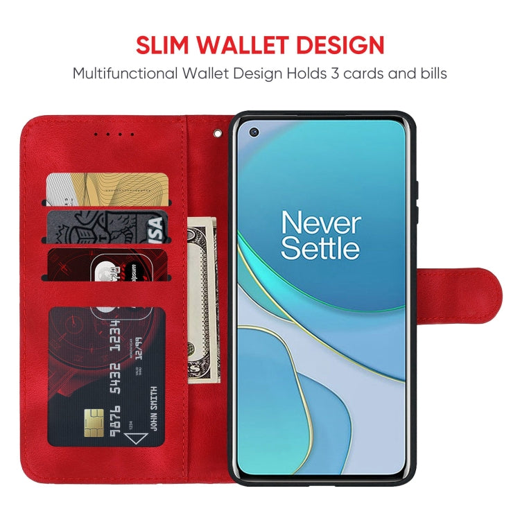 For OnePlus 8T Skin Feel Geometric Lines Leather Phone Case