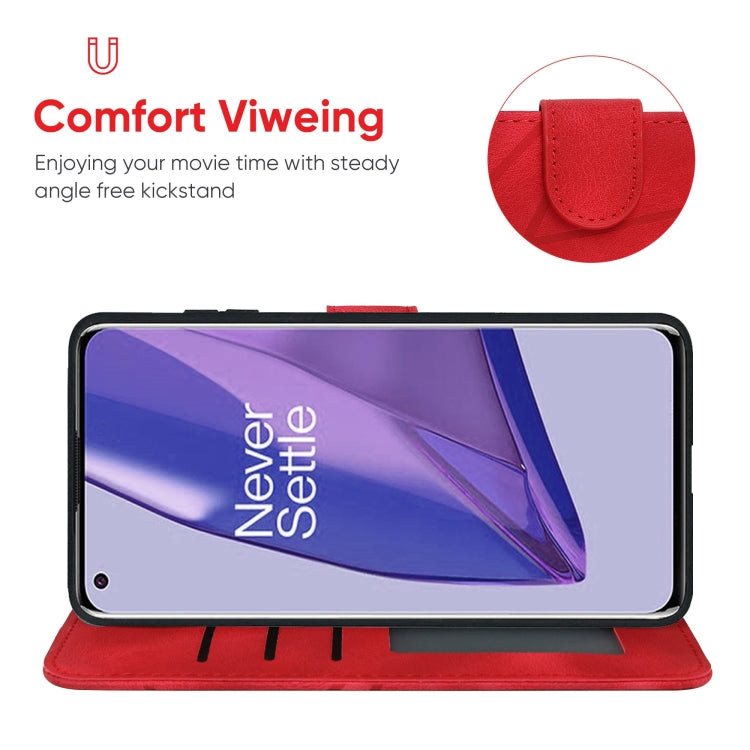 For OnePlus 9 Skin Feel Geometric Lines Leather Phone Case