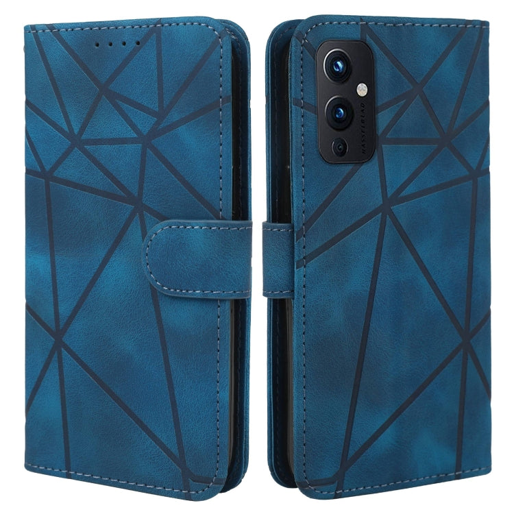 For OnePlus 9 Skin Feel Geometric Lines Leather Phone Case
