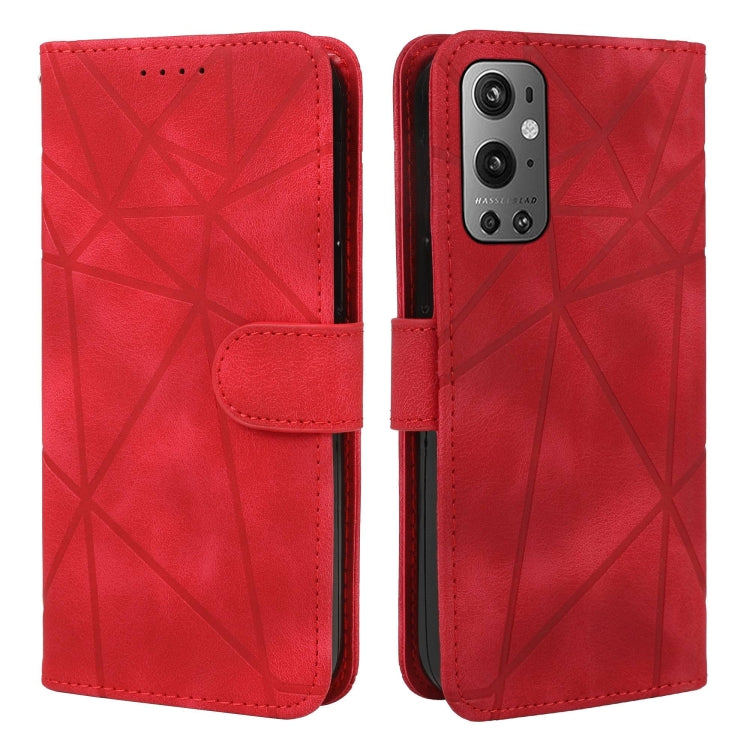 For OnePlus 9 Pro Skin Feel Geometric Lines Leather Phone Case