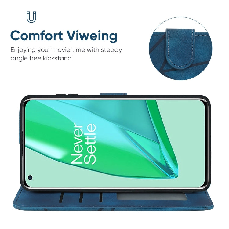For OnePlus 9 Pro Skin Feel Geometric Lines Leather Phone Case