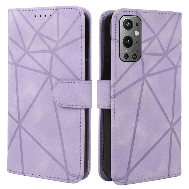 For OnePlus 9 Pro Skin Feel Geometric Lines Leather Phone Case
