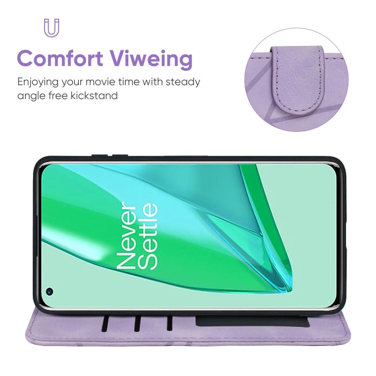 For OnePlus 9 Pro Skin Feel Geometric Lines Leather Phone Case