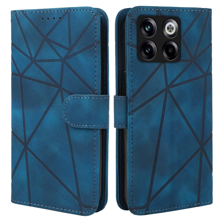 For OnePlus 10T Skin Feel Geometric Lines Leather Phone Case