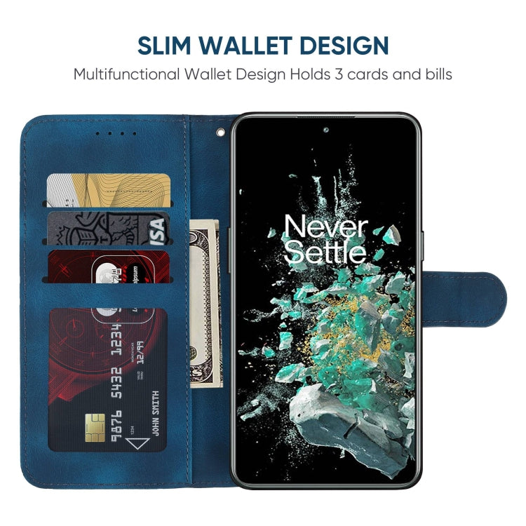 For OnePlus 10T Skin Feel Geometric Lines Leather Phone Case