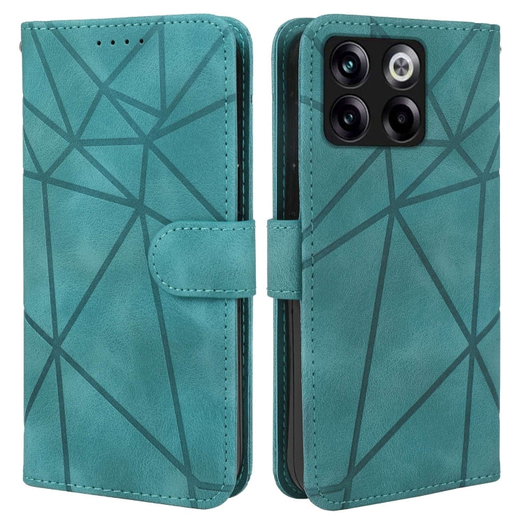 For OnePlus 10T Skin Feel Geometric Lines Leather Phone Case