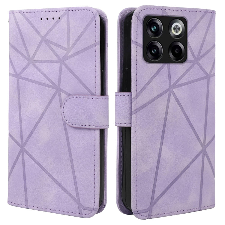 For OnePlus 10T Skin Feel Geometric Lines Leather Phone Case