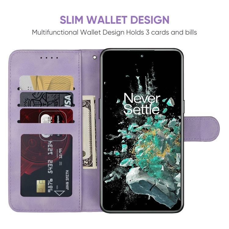 For OnePlus 10T Skin Feel Geometric Lines Leather Phone Case