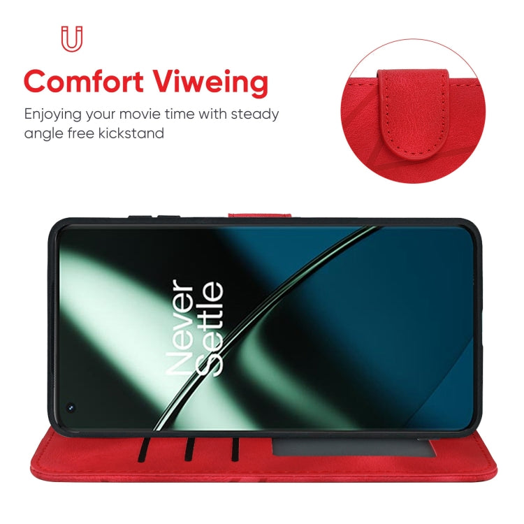 For OnePlus 11 Skin Feel Geometric Lines Leather Phone Case