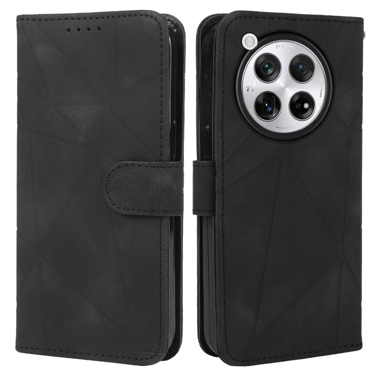 For OnePlus 12 Skin Feel Geometric Lines Leather Phone Case