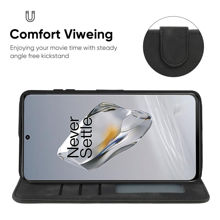For OnePlus 12 Skin Feel Geometric Lines Leather Phone Case