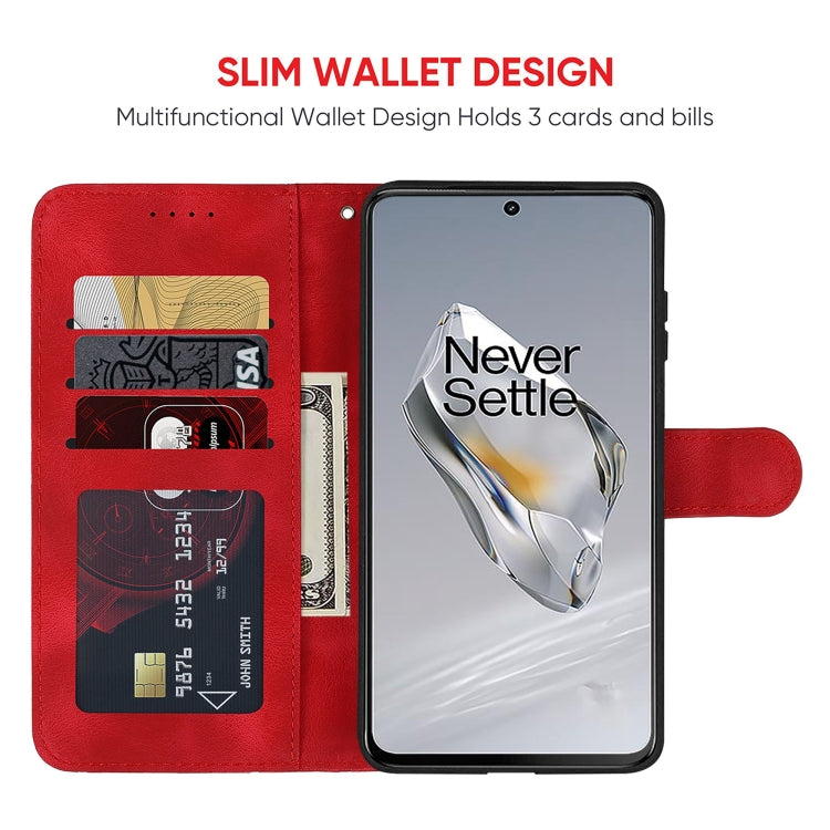 For OnePlus 12 Skin Feel Geometric Lines Leather Phone Case