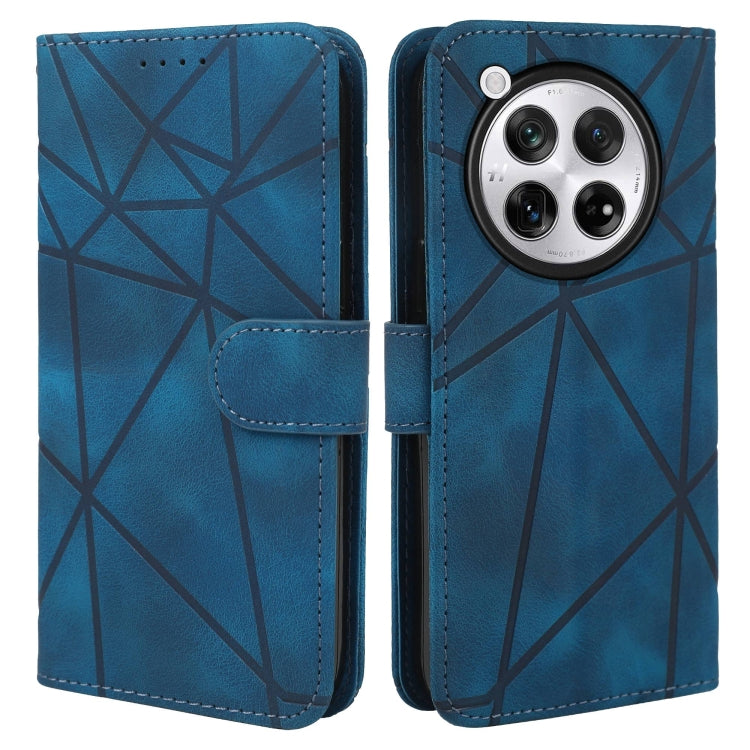 For OnePlus 12 Skin Feel Geometric Lines Leather Phone Case