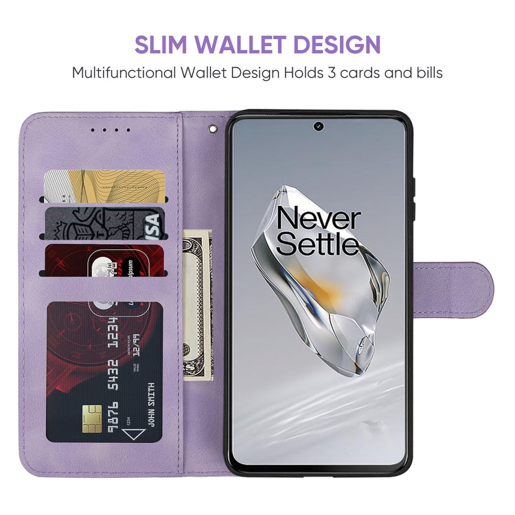 For OnePlus 12 Skin Feel Geometric Lines Leather Phone Case