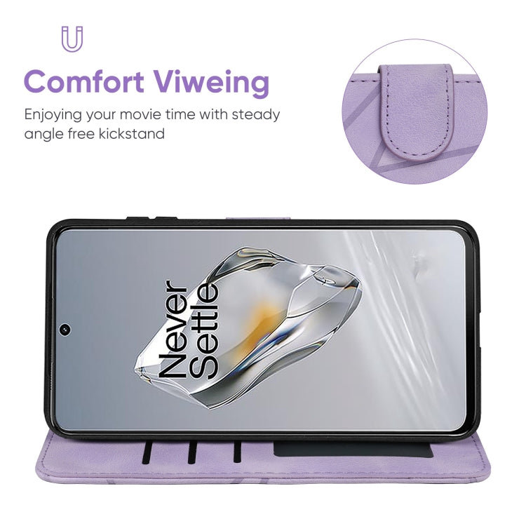 For OnePlus 12 Skin Feel Geometric Lines Leather Phone Case