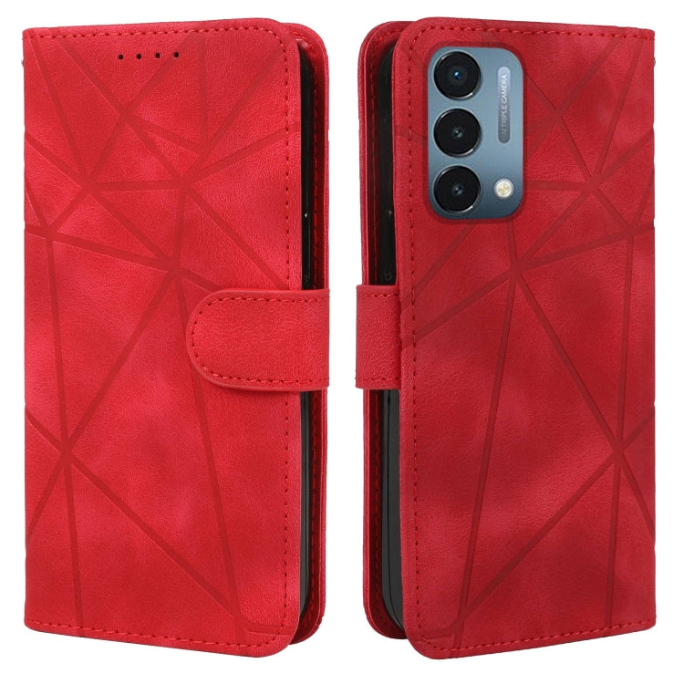 For OnePlus Nord N200 5G Skin Feel Geometric Lines Leather Phone Case