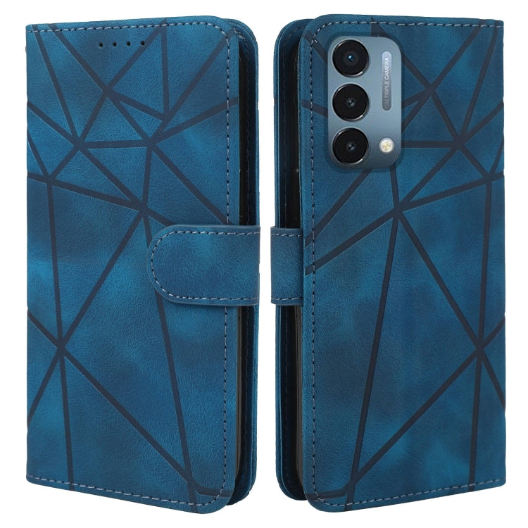 For OnePlus Nord N200 5G Skin Feel Geometric Lines Leather Phone Case