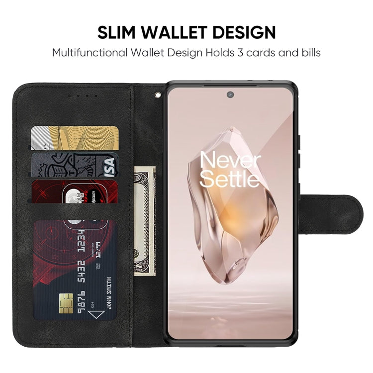 For OnePlus 12R / Ace 3 Skin Feel Geometric Lines Leather Phone Case