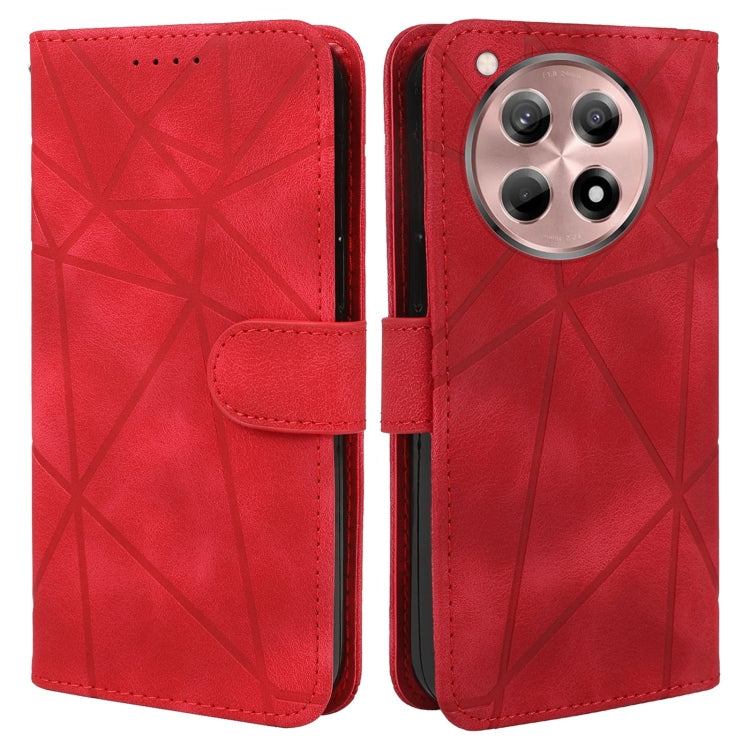For OnePlus 12R / Ace 3 Skin Feel Geometric Lines Leather Phone Case