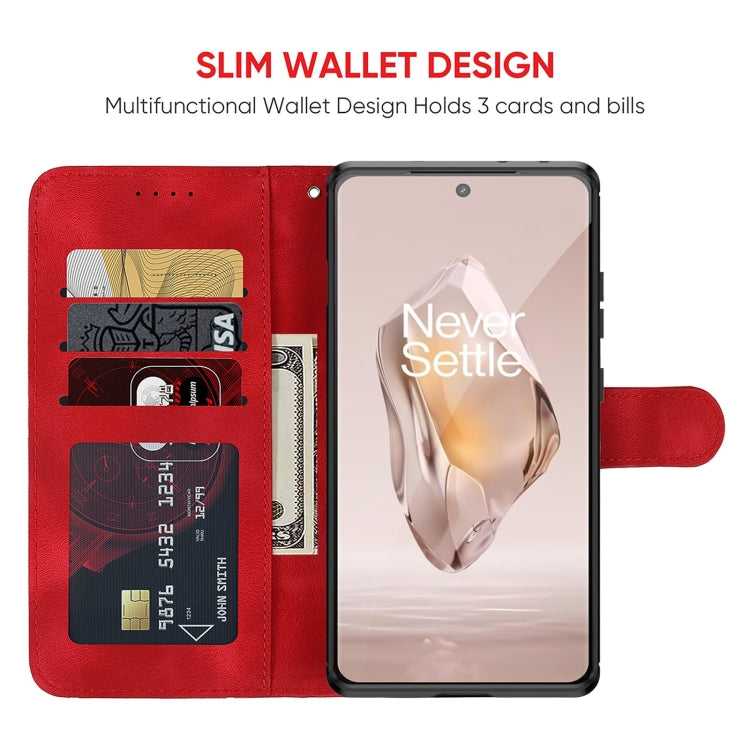 For OnePlus 12R / Ace 3 Skin Feel Geometric Lines Leather Phone Case