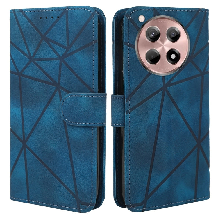 For OnePlus 12R / Ace 3 Skin Feel Geometric Lines Leather Phone Case