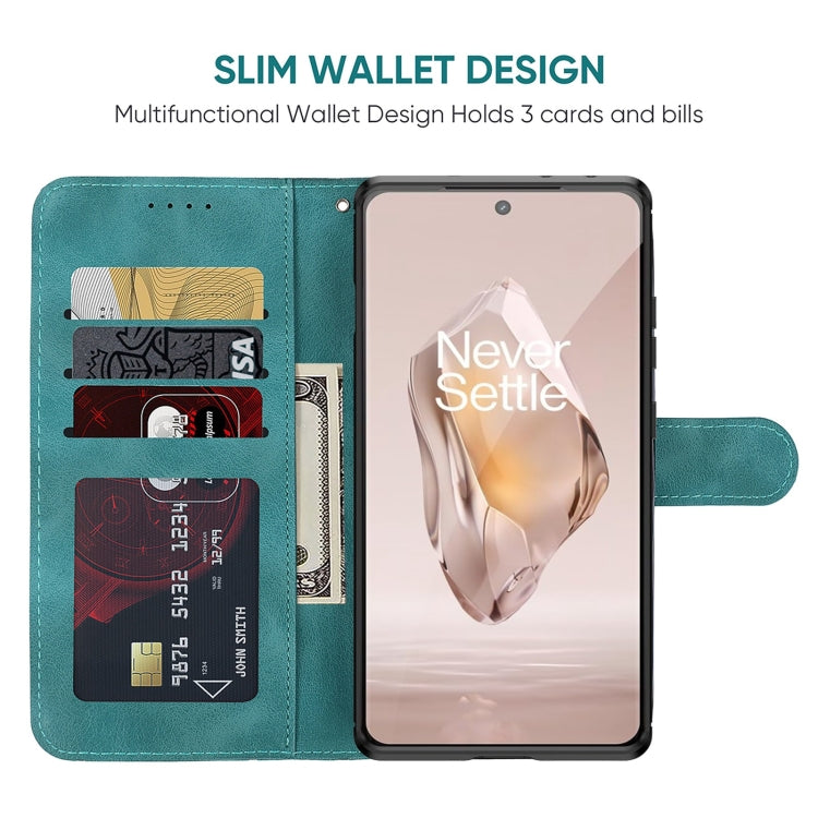 For OnePlus 12R / Ace 3 Skin Feel Geometric Lines Leather Phone Case