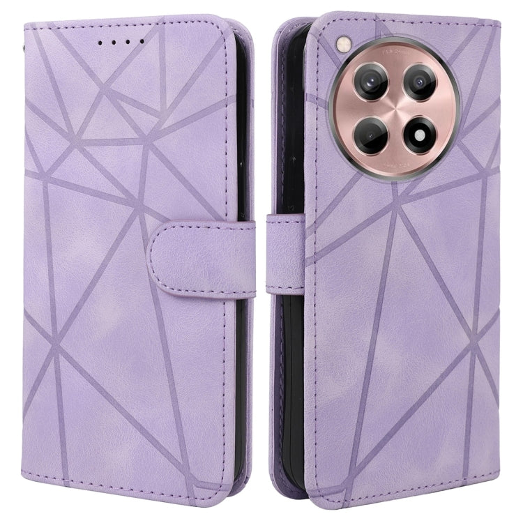 For OnePlus 12R / Ace 3 Skin Feel Geometric Lines Leather Phone Case