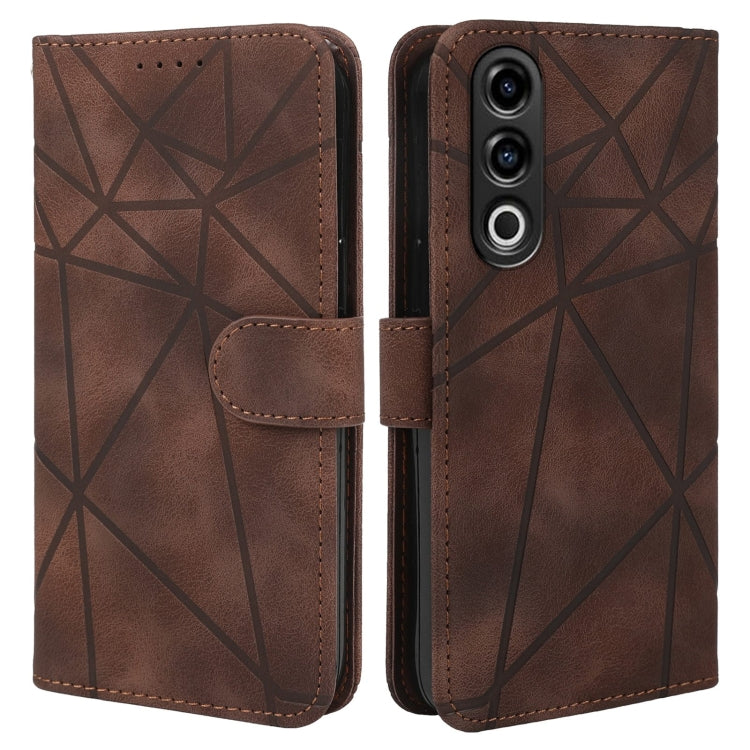 For OnePlus Ace 3V Skin Feel Geometric Lines Leather Phone Case